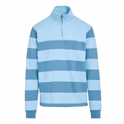 Regatta Mens Agilno Striped Half Zip Fleece Top - XL, Powder Blue/Coronet Blue