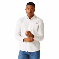 Regatta Mens Babbinswood Linen Shirt - L, White