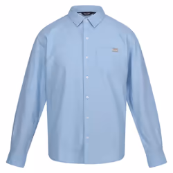 Regatta Mens Babbinswood Linen Shirt - L, Powder Blue