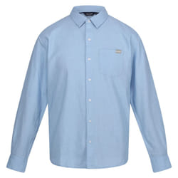 Regatta Mens Babbinswood Linen Shirt - L, Powder Blue