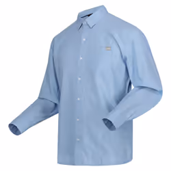 Regatta Mens Babbinswood Linen Shirt - L, Powder Blue