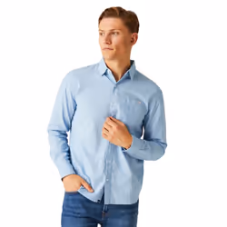 Regatta Mens Babbinswood Linen Shirt - L, Powder Blue