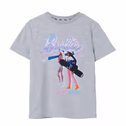 Barbie Girls Merry & Bright Short-Sleeved T-Shirt - 7-8 Years, Grey Marl