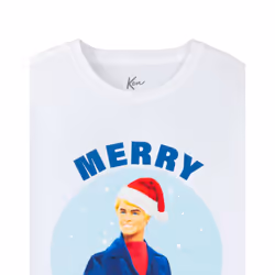 Barbie Mens Merry Kenmas T-Shirt - XXL, White
