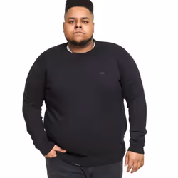 Duke Mens Jovanni 1-D555 Crew Neck Kingsize Sweatshirt - 3XL, Black
