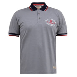 D555 Mens Mersea Pique Embroidered Kingsize Polo Shirt - 4XL, Grey Marl