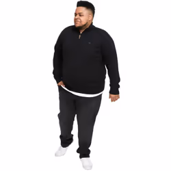 Duke Mens Giuseppe 1 D555 Knitted Quarter Zip Kingsize Sweatshirt - 3XL, Black