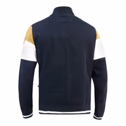 Duke Mens Kenington D555 Cut & Sew Half Zip Sweatshirt - S, Navy/White/Mustard