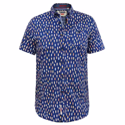 D555 Mens Hackford Short-Sleeved Shirt - S, Navy