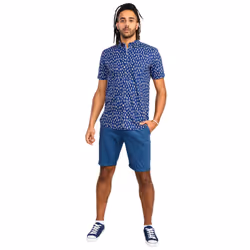 D555 Mens Hackford Short-Sleeved Shirt - S, Navy