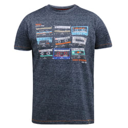 Duke Mens Apsey-D555 Cassette Tape Kingsize T-Shirt - 3XL, Navy Twist