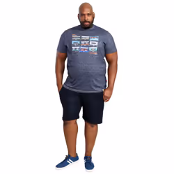 Duke Mens Apsey-D555 Cassette Tape Kingsize T-Shirt - 3XL, Navy Twist