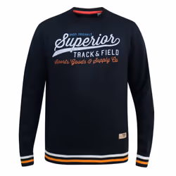 Duke Mens Marlow D555 Superior Track & Field Crew Neck Sweatshirt - S, Navy
