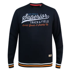 Duke Mens Marlow D555 Superior Track & Field Crew Neck Sweatshirt - S, Navy