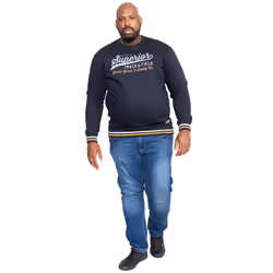 Duke Mens Marlow D555 Superior Track & Field Crew Neck Sweatshirt - S, Navy