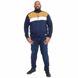 D555 Mens Willowbrook Cut & Sew Full Zip Kingsize Sweatshirt - 4XL, Navy