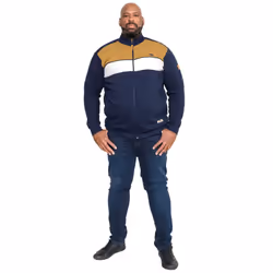 D555 Mens Willowbrook Cut & Sew Full Zip Kingsize Sweatshirt - 4XL, Navy