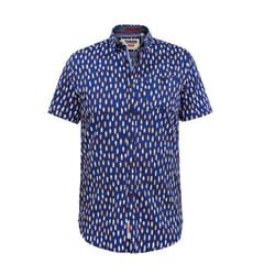 Duke Mens Hackford D555 Surfboard Button-Down Kingsize Short-Sleeved Shirt - 6XL, Navy