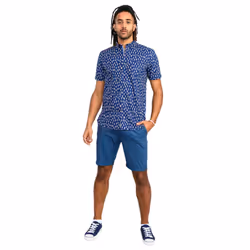 Duke Mens Hackford D555 Surfboard Button-Down Kingsize Short-Sleeved Shirt - 6XL, Navy