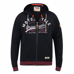 D555 Mens Patrick Full Zip Hoodie - S, Black