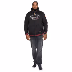 D555 Mens Patrick Full Zip Hoodie - S, Black