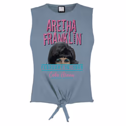 Amplified Womens/Ladies Cobo Arena Aretha Franklin Sleeveless Crop Top - XL, Strange Blue