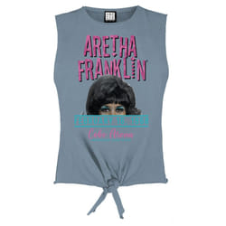 Amplified Womens/Ladies Cobo Arena Aretha Franklin Sleeveless Crop Top - XL, Strange Blue