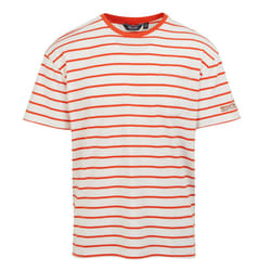 Regatta Mens Shorebay II Stripe T-Shirt - S, White/Rusty Orange
