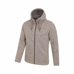 Mountain Warehouse Mens Nevis Fleece Full Zip Hoodie - XL, Beige
