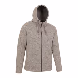 Mountain Warehouse Mens Nevis Fleece Full Zip Hoodie - XXL, Beige