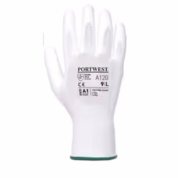 Portwest PU Palm Coated Gloves (A120) / Workwear - M, White