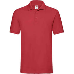 Fruit of the Loom Mens Premium Cotton Pique Polo Shirt - 3XL, Red