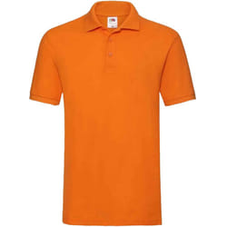 Fruit of the Loom Mens Premium Cotton Pique Polo Shirt - L, Orange