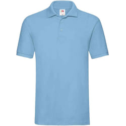 Fruit of the Loom Mens Premium Cotton Pique Polo Shirt - 3XL, Sky Blue