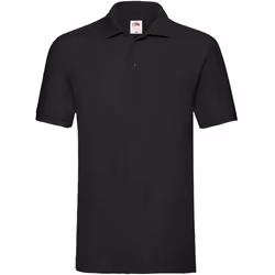 Fruit of the Loom Mens Premium Cotton Pique Polo Shirt - L, Black