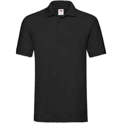 Fruit of the Loom Mens Premium Cotton Pique Polo Shirt - L, Black