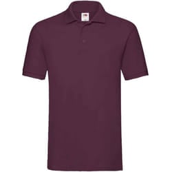 Fruit of the Loom Mens Premium Cotton Pique Polo Shirt - XXL, Burgundy