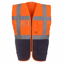 Yoko Unisex Adult Executive Hi-Vis Waistcoat - L, Orange/Black
