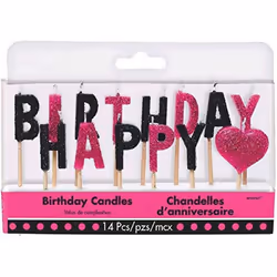 Amscan Fabulous Happy Birthday Pick Candles (Pack of 14)