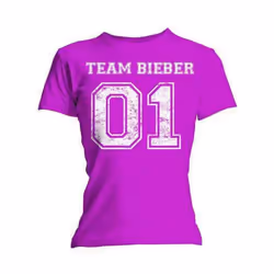 Justin Bieber Womens/Ladies Team Bieber Cotton Skinny T-Shirt - S, Fuchsia