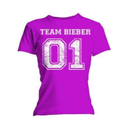 Justin Bieber Womens/Ladies Team Bieber Cotton Skinny T-Shirt - S, Fuchsia