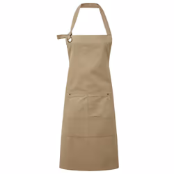 Premier Unisex Adult Cotton Canvas Pocket Apron - One Size, Khaki Brown