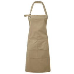 Premier Unisex Adult Cotton Canvas Pocket Apron - One Size, Khaki Brown