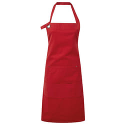 Premier Unisex Adult Cotton Canvas Pocket Apron - One Size, Red