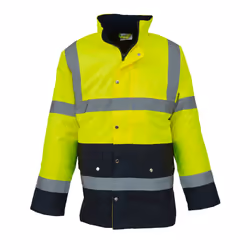 Yoko Unisex Adult Motorway Two Tone Hi-Vis Reflective Jacket - S, Yellow/Navy