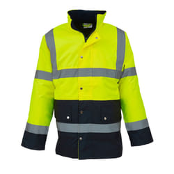 Yoko Unisex Adult Motorway Two Tone Hi-Vis Reflective Jacket - S, Yellow/Navy