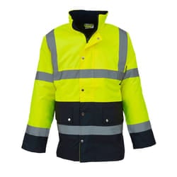 Yoko Unisex Adult Motorway Two Tone Hi-Vis Reflective Jacket - 3XL, Yellow/Navy