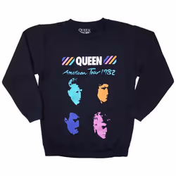 Queen Unisex Adult American Tour 1982 Sweatshirt - XXL, Navy Blue