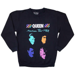 Queen Unisex Adult American Tour 1982 Sweatshirt - XXL, Navy Blue