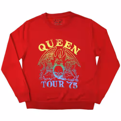 Queen Unisex Adult Tour '75 Sweatshirt - S, Red